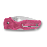 Lil Native Lightweight, Folding Knife, 2.42" Drop Point Blade, 5.9" Overall Length, CTS BD1N Blade Steel, Plain Edge, Satin Finish, Silver, Pink FRN Handle, Back Lock C230PPN