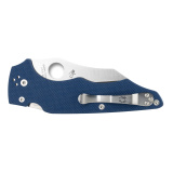 YoJumbo, Folding Knife, 3.98" Wharncliffe Blade, 9.29" Overall Length, CMP SPY27 Blade Steel, Plain Edge, Satin Finish, Silver, Cobalt Blue G10 Grip, Compression Lock C253GPCBL