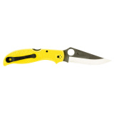 Stretch 2 Lightweight Salt, Folding Knife, Plain Edge, Yellow FRN Handle, Satin Finish, Silver, 3.95" Blade Length, H-2 Steel C258PYL