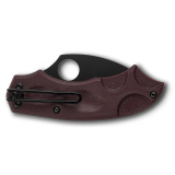 MeerKat, Folding Knife, 2.02" Drop Point Blade, 5.32" Overall Length, Micro Melt PD#1 Blade Steel, Plain Edge, DLC Finish, Black, Burgundy FRN Handle, Phantom Lock C64BGBKP
