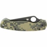 Para-Military 2, Folding Knife, 3.438" Blade, Clip Point, Plain Edge, CPM-S30V With Black DLC Finish, Camo G-10 Frame, Circle Thumb Hole/Pocket Clip C81GPCMOBK2