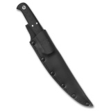 Shelter Cove, Fixed Blade Knife, 5.78" Trailing Point Blade, 8Cr17MoV Blade Steel, 10.62" Overall Length, Satin Finish, Silver Blade, Black G10 Handle, Includes Leather Sheath FB52GP