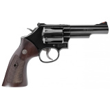 Model 19 Classic Revolver |357 Mag/ 38 Special, 4.25" Stainless Steel Barrel, Carbon Steel Frame, Blue Finish, Wood Grips, 6Rd, 37.2 oz, Red Ramp Front Sight, Adjustable Rear Sight 12040