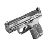 M&P 2.0, Striker Fired, Semi-automatic, Polymer Frame Pistol, Compact, 9MM, 3.6" Barrel, Armornite Finish, Black, Optic Height Sights, Optics Ready, Flat Face Trigger with Integrated Trigger Safety, 15 Rounds, 2 Magazines, Includes 4 Interc