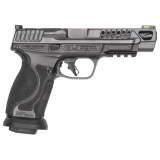 M&P M2.0 Competitor Heavy Duty, Semi-automatic, Striker Fired, Full Size, 9MM, 5" Spiral Fluted Barrel, Armornite Finish, Black, Front Hiviz Night Sight, Black Rear Sight, Optics Ready, 17 Rounds, 4 Magazines 14068