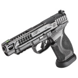 M&P M2.0 Competitor Heavy Duty, Semi-automatic, Striker Fired, Full Size, 9MM, 5" Spiral Fluted Barrel, Armornite Finish, Black, Front Hiviz Night Sight, Black Rear Sight, Thumb Safety, Optics Ready, 17 Rounds, 4 Magazines 14069