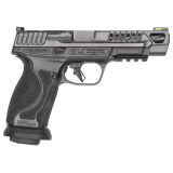 M&P M2.0 Competitor Heavy Duty, Semi-automatic, Striker Fired, Full Size, 9MM, 5" Spiral Fluted Barrel, Armornite Finish, Black, Front Hiviz Night Sight, Black Rear Sight, Optics Ready, 10 Rounds, 4 Magazines 14070