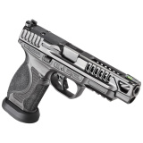 M&P M2.0 Competitor Heavy Duty, Semi-automatic, Striker Fired, Full Size, 9MM, 5" Spiral Fluted Barrel, Armornite Finish, Black, Front Hiviz Night Sight, Black Rear Sight, Optics Ready, 10 Rounds, 4 Magazines 14070