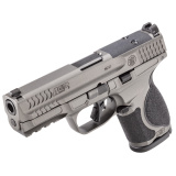 M&P M2.0 Metal, Semi-automatic, Striker Fired, Aluminum Frame Pistol, Compact, 9MM, 4" Barrel, Optic Ready, Tungsten Gray Cerakote Finish, Gray, 15 Rounds, 2 Magazines 14101