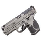 M&P M2.0 Metal, Semi-automatic, Striker Fired, Aluminum Frame Pistol, Compact, 9MM, 4" Barrel, Optic Ready, Tungsten Gray Cerakote Finish, Gray, 15 Rounds, 2 Magazines 14101