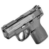 Shield Plus, M&P9, Semi-automatic, Striker Fired Polymer Frame Pistol, Micro-Compact, 9MM, 3.1" Barrel, Armornite Finish, Black, White Dot Sights, Manual Thumb Safety, Flat Face Trigger, Optics Ready Slide, Loaded Chamber Indicator, 10 Rounds, 2 Magazine