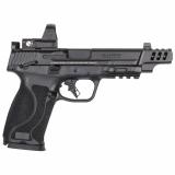M&P M2.0, Striker Fired, Semi-Automatic, Polymer Frame Pistol, Full Size, 10MM, 5.6" Ported Barrel, Armonite Finish, Black, Tritium Front and Rear Night Sights, Flat Face Trigger, 15 Rounds, 2 Magazines, Includes Mounted Leupold Deltapoint Pro Red Dot 14