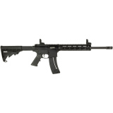 M&P 15-22 Sport, Semi-automatic Rifle, AR, 22LR, 16.5" Threaded Barrel, Black, 6 Position Collapsible Stock, 10" M&P Slim Handguard with Magpul M-LOK, Magpul Flip-Up Front and Rear Sights, 1 Magazine, 25 Rounds, Includes Howard Leight Impact Sport Ear Bu