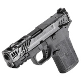 Performance Center Equalizer Carry Comp, Semi-automatic, Striker Fired, Micro-compact, Polymer Frame Pistol, 9MM, 3.675" Ported Barrel, Armornite Finish, Black, Textured Polymer Grips, Blacked-out U-Notch Rear Sight, Ameriglo Trooper Tritium Front Night