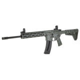 M&P 15-22 Sport, Blowback Semi-automatic Rifle, AR, 22LR, 16.5" Threaded Barrel, A2 Flash Suppressor, Olive Drab Green Cerakote, Topographical Finish, Magpul MOE SL Stock and Grip, Slim Polymer Handguard with M-LOK Slots, Magpul MBUS Sights, 25 Rounds, 1