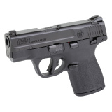 Shield Plus, Semi-automatic, Striker Fired Polymer Frame Pistol, Micro-Compact, 9MM, 3.1" Barrel, Armornite Finish, Black, White Dot Sights, Manual Thumb Safety, Flat Face Trigger, 13 Rounds, 6 Magazines, Includes Savior Specialist Bag 14750