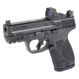 M&P M2.0 Compact, Striker Fired, Semi-automatic, Polymer Frame Pistol, Compact, 9MM, 3.6" Barrel, Armornite Finish, Black, Optic Height Sights, Optics Ready, Flat Face Trigger, 15 Rounds, 5 Magazines, Includes Viridian RFX11 Green Dot Reflex Sight and Sa