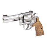 686 Plus, Double/Single Action, Metal Frame Revolver, Medium Frame, L-Frame, 357 Magnum/.38 Special, 4.13" Barrel, Engraved Stainless Steel Finish, High-Grade Walnut Grips, Adjustable Rear Sight, 7 Rounds 14783