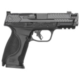 Performance Center M&P 9 M2.0 Metal Carry Comp, Semi-automatic, Striker Fired, Aluminum Frame Pistol, Compact, 9MM, 4.22" Ported Barrel, Armornite Finish, Gray, Black Frame, Textured Grip, Tritium Front Night Sight, Blacked-Out Rear Sight, 15 Rounds, 2 M
