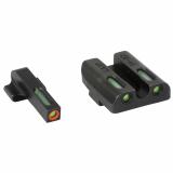 TFX Pro Square Front / U-Notch Rear Tritium / Fiber Optic Sight, Front Sight Color - Green W/ Orange Outline, Rear Sight Color Green, Fits Century Arms Canik TP9 TG13KS1PC