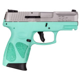G2C, Compact Pistol, Striker Fired, 9MM, 3.2" Barrel,Cyan Polymer Frame, Silver Slide, Adjustable Sights, 12 Rounds, 2 Magazines 1-G2C939-12C