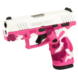 GX2, Semi-automatic, Striker Fired, Compact, 9MM, 3.38" Barrel Length, Pink Commando Camo Cerakote Finish by Skydas, Manual Safety, White Dot Front Sight with Drift Adjustable Rear Sight, 10 Rounds, 2 Magazines 1-GX2939-10