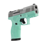 GX2 TORO, Semi-automatic, Striker Fired, Polymer Frame Pistol, Compact, 9MM, 3.38" Barrel, Matte Finish, Cyan and Silver, White Dot Front Sight with Drift Adjustable Rear Sight, Optics Ready, Manual Safety, 13 Rounds, 1 Magazine 1-GX2P939C
