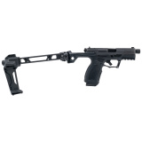 GX4 Strike Bravo, Single Action Only, Semi-automatic, Steel Frame Pistol, Compact, 9MM, 3.7" Barrel, Threaded 1/2X28, Matte Finish, Black, Strike Industries FSA Single Stabalizer and Brace, Fixed White Dot and Drift Adjustable Rear Sights, Trigger Safety