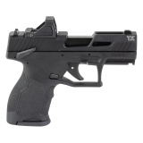 TX22 TORO, Striker Fired, Semi-automatic, Polymer Frame Pistol, Compact, 22 LR, 3.6" Barrel, Anodized Finish, Black, Drift Adjustable Rear Serrated Sight, Fixed White Dot Front Sight, Equipped with Viridian RFX-11 3 MOA Green Dot Optic, Thumb Safety,2 Ma