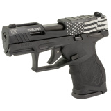 TX22 Compact, Striker Fired, Semi-automatic, Polymer Framed Pistol, 22 LR, 3.6" Threaded Barrel, Manual Safety, Black Frame, Laser Engraved Flag Slide, 13 Rounds, 2 Magazines, 1-TX22131-EN2