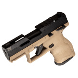 TX22 Compact, Striker Fired, Semi-automatic, Polymer Framed Pistol, 22 LR, 3.6" Threaded Barrel, Matte Finish, Black Slide, Flat Dark Earth Frame, Ramp Front/Adjustable Rear, 13 Rounds, 2 Magazines, Manual Safety 1-TX22131F