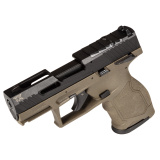 TX22 Compact, Striker Fired, Semi-automatic, Polymer Framed Pistol, 22 LR, 3.6" Threaded Barrel, Matte Finish, Black Slide, Olive Drab Green Frame, Ramp Front/Adjustable Rear, 13 Rounds, 2 Magazines, Manual Safety 1-TX22131O