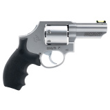 66 Combat, Double Action Only, Medium Frame Revolver, 357 Magnum, 3" Barrel, Stainless Steel Finish, Silver, Hogue Grip, Fixed Rear and Fiber Optic Fron Sights, Thumb Safety, 7 Rounds 2-66039C-HG