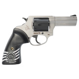 856, Revolver, Double Action Only, Compact, 38 Special, 3" Barrel, Matte Finish, Black and Silver, 1776 Engraved Wood Grips, Notched Rear Sight, Ramp Front Sight, Manual Thumb Safety, 6 Rounds 2-85635-US3