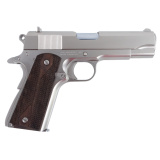 1911A1 Tank Commander, Semi-automatic, 1911, Metal Frame Pistol, Commander, 9MM, 4.25" Barrel, Nickel Finish, Silver, Walnut Grips, Iron Sights, 9 Rounds, 2 Magazines 10100117