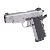 1911 Carry SS45R, Semi-automatic, 1911, Metal Frame Pistol, Commander, 45ACP, 4.25" Barrel, Stainless Steel Finish, Silver, Rubber Overmolded Grips, Novak White Dot Sights, 9 Rounds, 2 Magazines, Accessory Rail 10100124