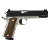 1911 Duty, Enhanced, Single Action Only, Semi-automatic, Metal Frame Pistol, Full Size, 45ACP, 5" Barrel, Stainless Steel Frame, Silver, Black Slide, Checkered Wood Grips, Fiber Optic Front Sight, 8 Rounds, 2 Magazines 10100551