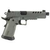 1911 B9R Night Stalker DS, Single Action Only, Semi-automatic, Metal Frame Pistol, 9MM, 5.55" Threaded Barrel, Cerakote Finish, Gray, Light Rail, Optic Cut, Manual Safety, Black Rear/ Tritium Orange Dot Front, 17 Rounds, 2 Magazines 12500006
