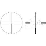 Huron® 1-4x24 Riflescope BDC Hunter Holds, 30mm Tube, Satin Black, Capped Adjusters