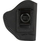 Uncle Mikes Inside Waistband Leather Holster, Size 2 , Fits Most Small Frame Revolvers (Ruger LCR/S&W J Frames/Taurus 85/856), Leather, Metal Clip, Ambidextrous, Black UM-IWB-2-MBL-R