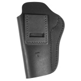 Uncle Mikes Inside Waistband Leather Holster, Size 6, Fits 4"/5" 1911 with Rail and Hi Power, Leather, Metal Clip, Ambidextrous, Black UM-IWB-6-MBL-R