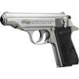 PP, Semi-automatic, DA/SA, Metal Frame Pistol, 32 ACP, 3.9" Barrel, Steel Construction, Stainless Finish, Silver, Fixed Sights, 8 Rounds 4796029