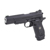 EDCX9L, Long Slide, Single Action Only, Semi-automatic, Aluminum Frame Pistol, Full Size, 9MM, 5" Stainless Steel Barrel with Bushing, DLC Coated Finish, Black, G10 Starburst Grips, Lightrail, Fiber Optic Front Sight, Manual Thumb Safety, 15 Rounds, 2 Ma