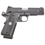 CQB Commander, 1911, Semi-automatic, Metal Frame Pistol, Commander Size, 45 ACP, 4.25" Barrel, Steel Frame, Armor Tuff Finish, Black, G10 Starburst Grips, Fiber Optic Front Sight and Rear Battlesight, Ambidextrous Thumb Safety, 8 Rounds, (2) 47D 8-Round