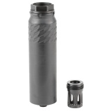 Silent Bandit, Suppressor, 9MM, Titanium & Stainless Steel Construction, Armor Tuff Finish, Black, 5 Baffle, HUB Mount Compatible, Includes K-Mount Muzzle Device SP-SB-9-5-BLK