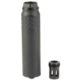 Silent Bandit, Suppressor, 9MM, Titanium & Stainless Steel Construction, Armor Tuff Finish, Black, 6 Baffle, HUB Mount Compatible, Includes K-Mount Muzzle Device SP-SB-9-6-BLK