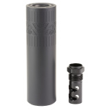 Silent Bandit, Suppressor, 223REM/556NATO, Titanium & Stainless Steel Construction, Armor Tuff Finish, Black, 5 Baffle, HUB Mount Compatible, Includes K-Mount Muzzle Device SP-SB-556-5-BLK