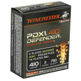 PDX1 Defender Ammunition For Personal Defense .410 Gauge 3 Inch 4 Discs 16 BBs 10 Per Box