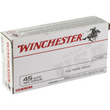 USA Brand .45 ACP 185 Grain Full Metal Jacket Flat Nose 50 Per Box