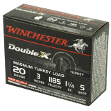 Double X Magnum Turkey Loads Copper Plated Buffered 20 Gauge 3 Inch 1185 FPS 1.25 Ounce 5 Shot